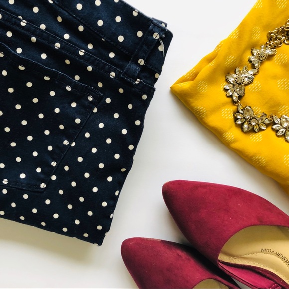 J. Crew Toothpick Polkadot skinny Pants Jeans 25 - Picture 2 of 6